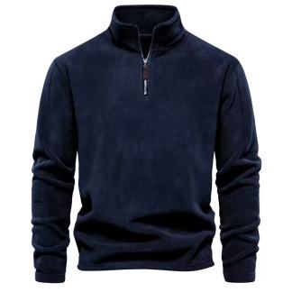 Stand-up collar polar fleece men’s pullover