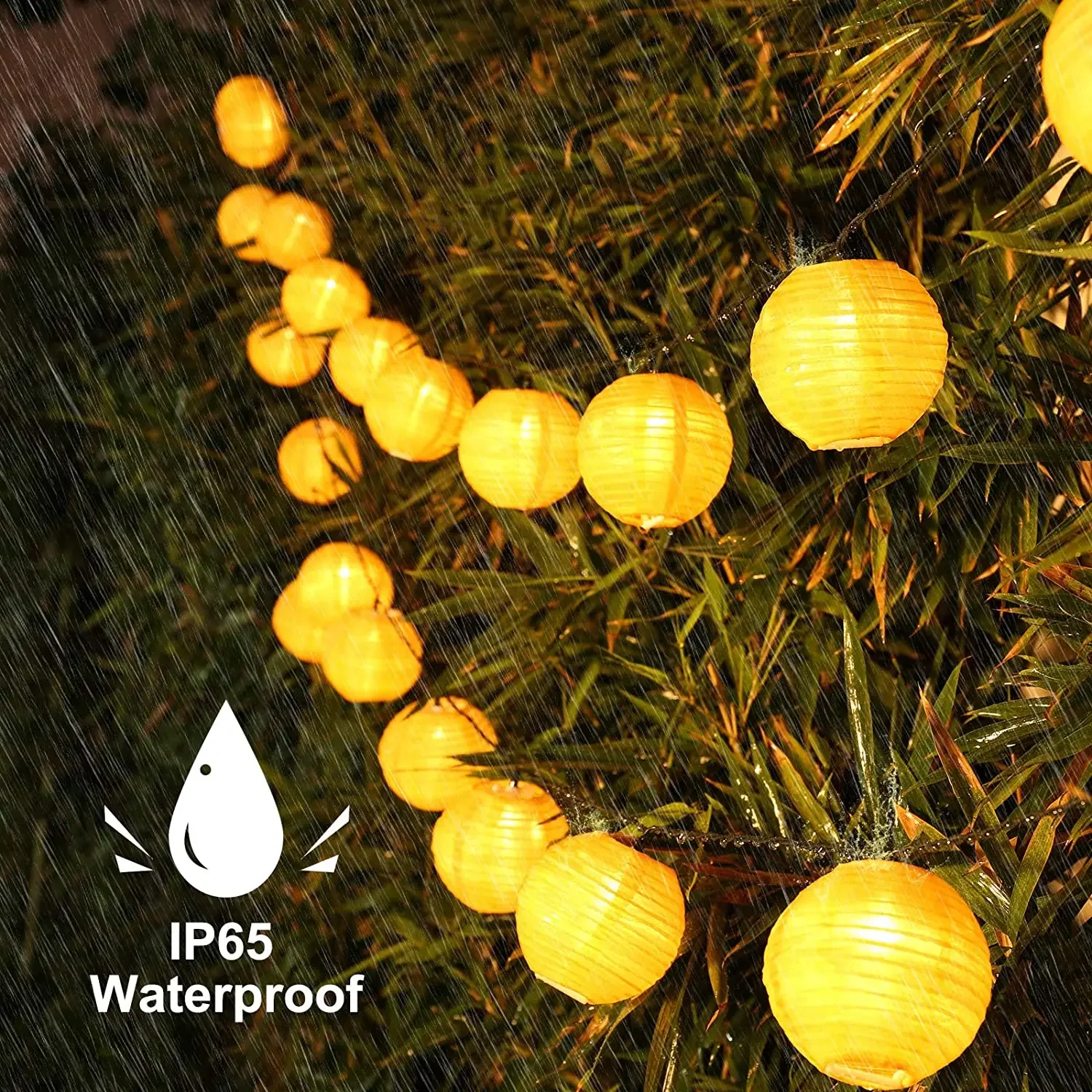 Solar-powered LED lantern string lights - Image 9