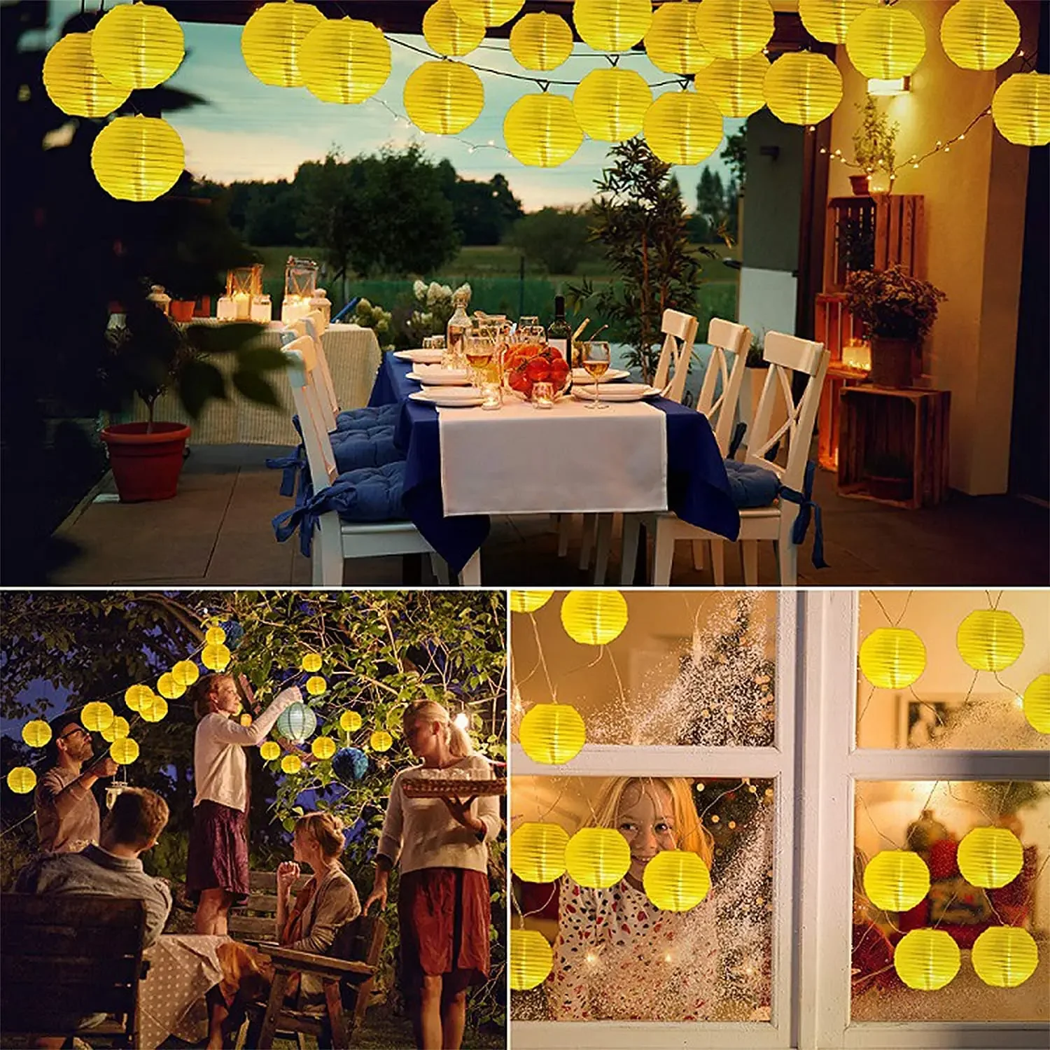 Solar-powered LED lantern string lights - Image 15