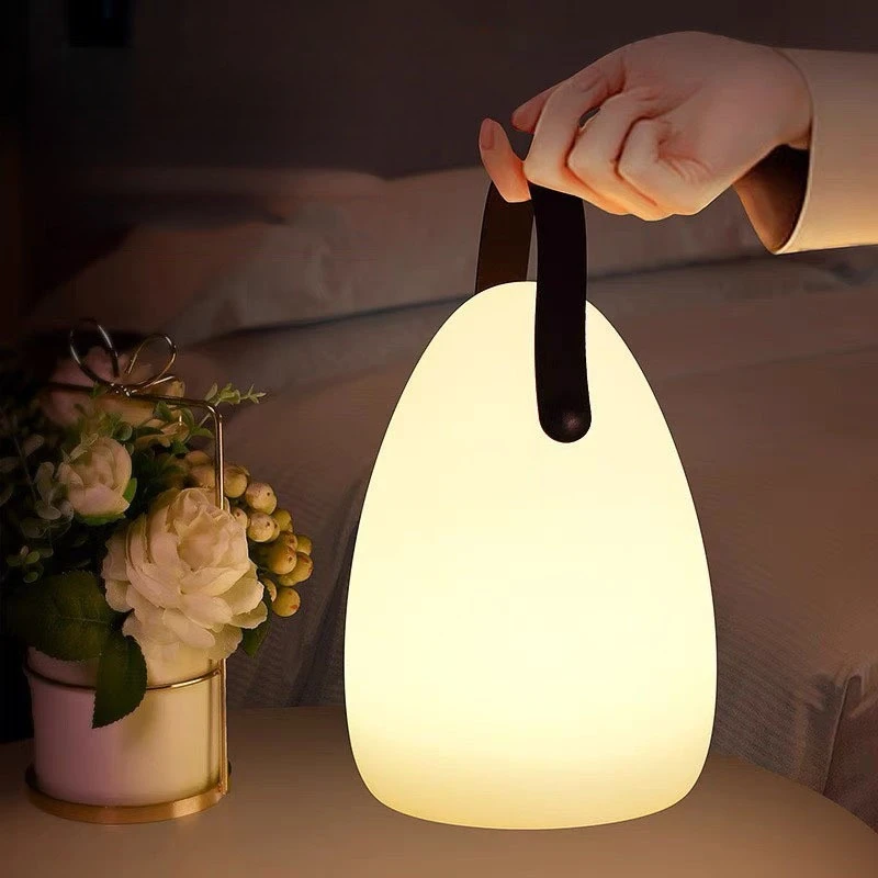 Portable cordless LED table lamp with remote control