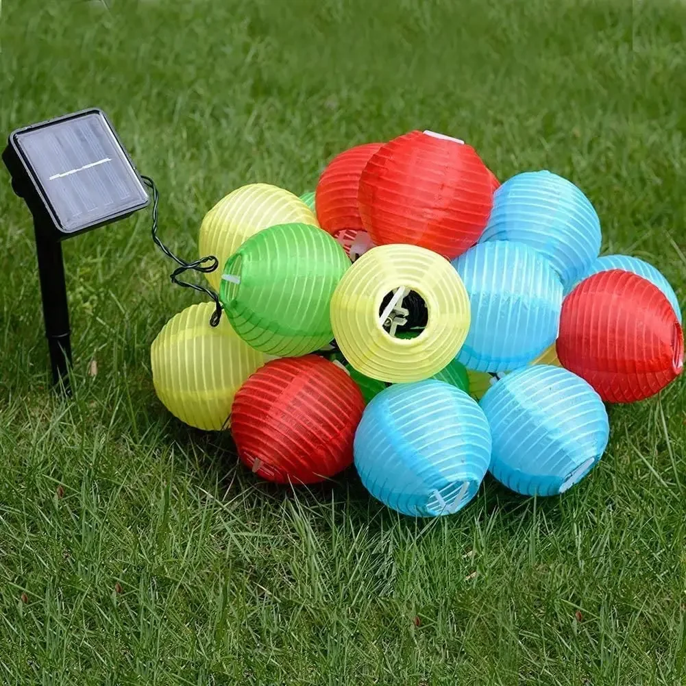 Solar-powered LED lantern string lights - Image 5