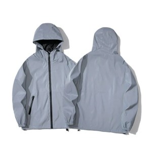 Night reflective windbreaker hooded jacket