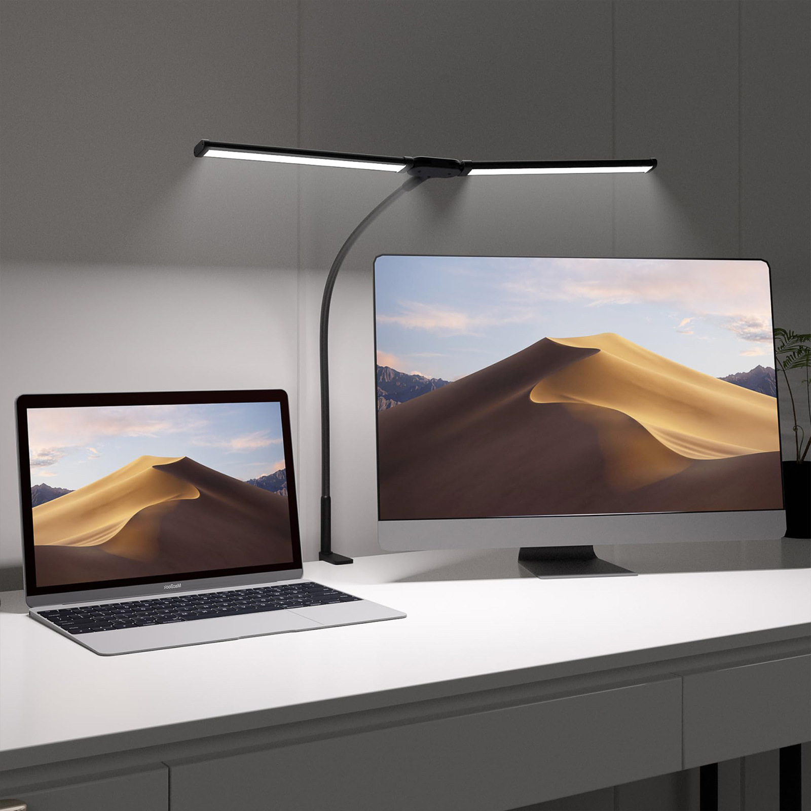 Double head long neck LED desk lamp - Image 4