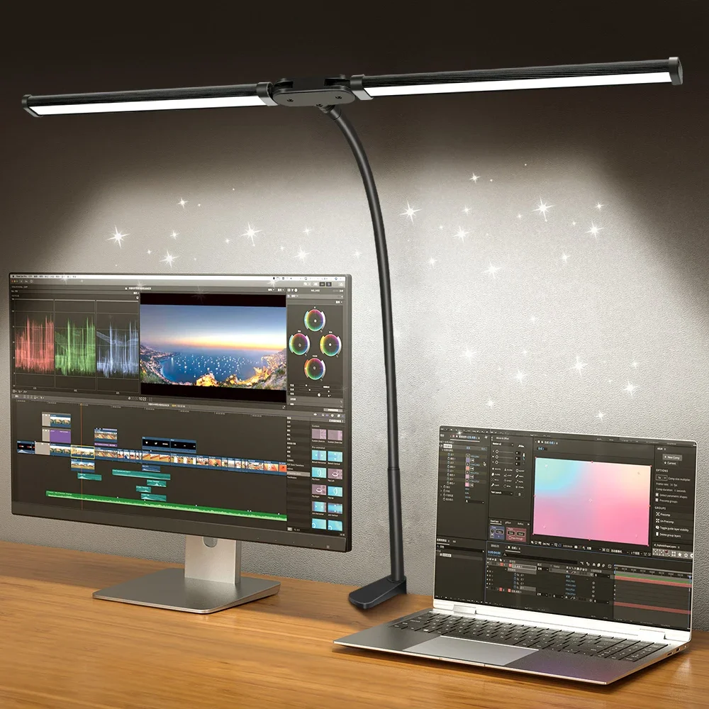 Double head long neck LED desk lamp - Image 5