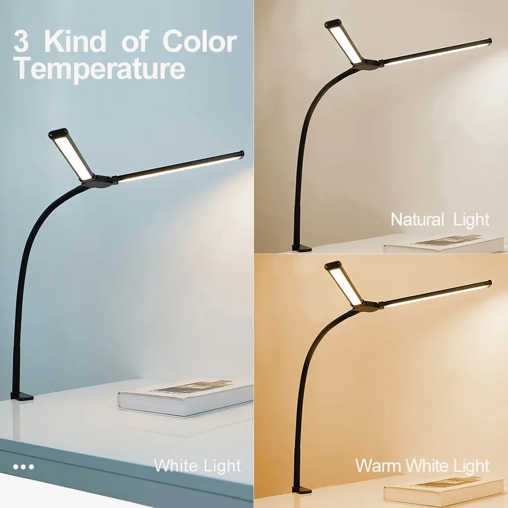 Double head long neck LED desk lamp - Image 9