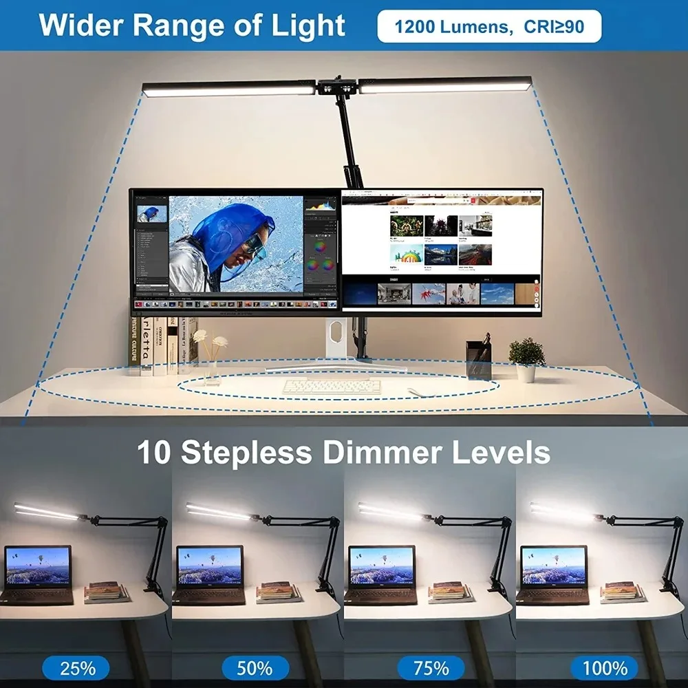 Double head long neck LED desk lamp - Image 14