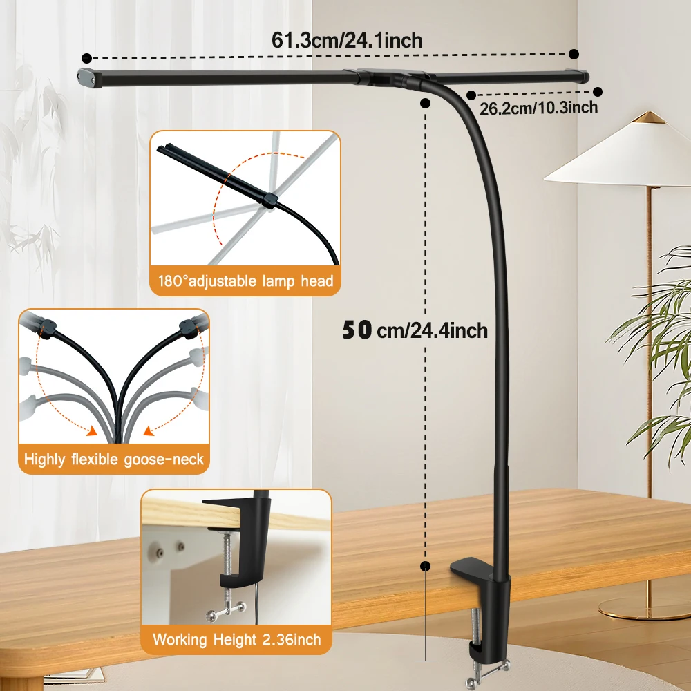 Double head long neck LED desk lamp - Image 10