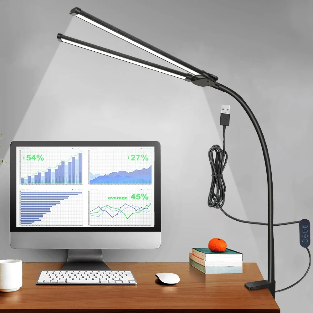 Double head long neck LED desk lamp - Image 8