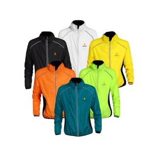 High-visibility wind-resistant men's cycling jacket