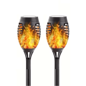 12LED solar flame torch garden light