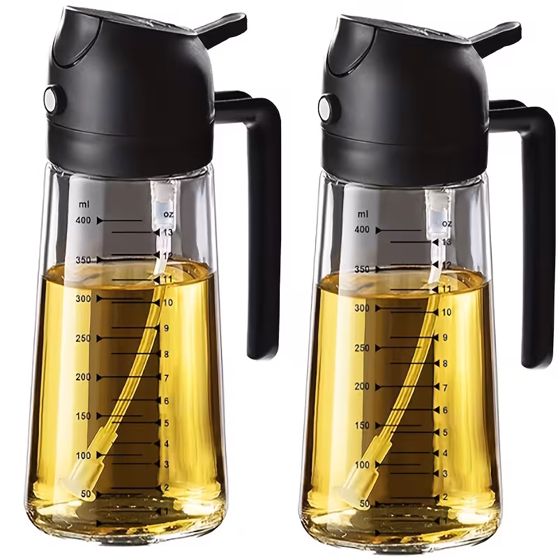 2 in 1 olive oil glass dispenser and sprayer bottle - Image 3