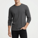 Long sleeve 100% cotton crew neck t-shirt