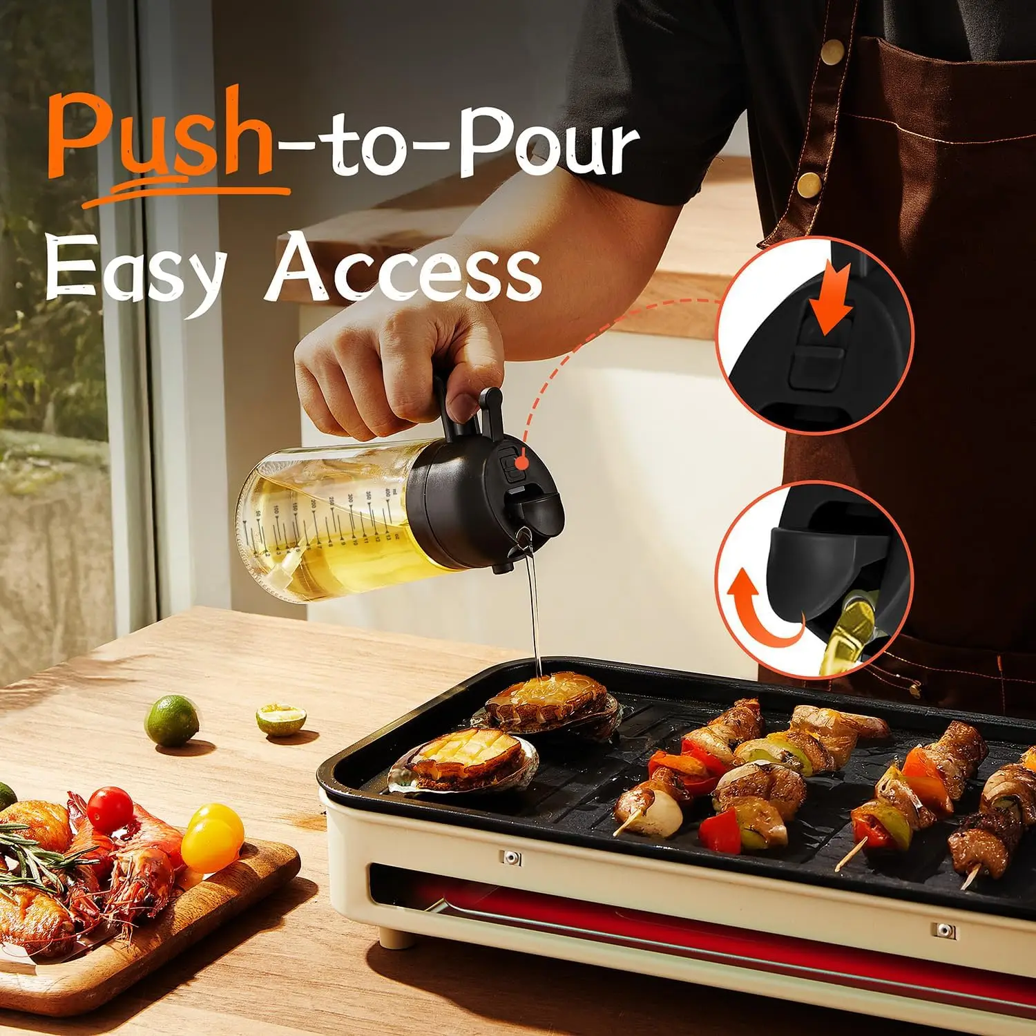 2 in 1 olive oil glass dispenser and sprayer bottle - Image 9