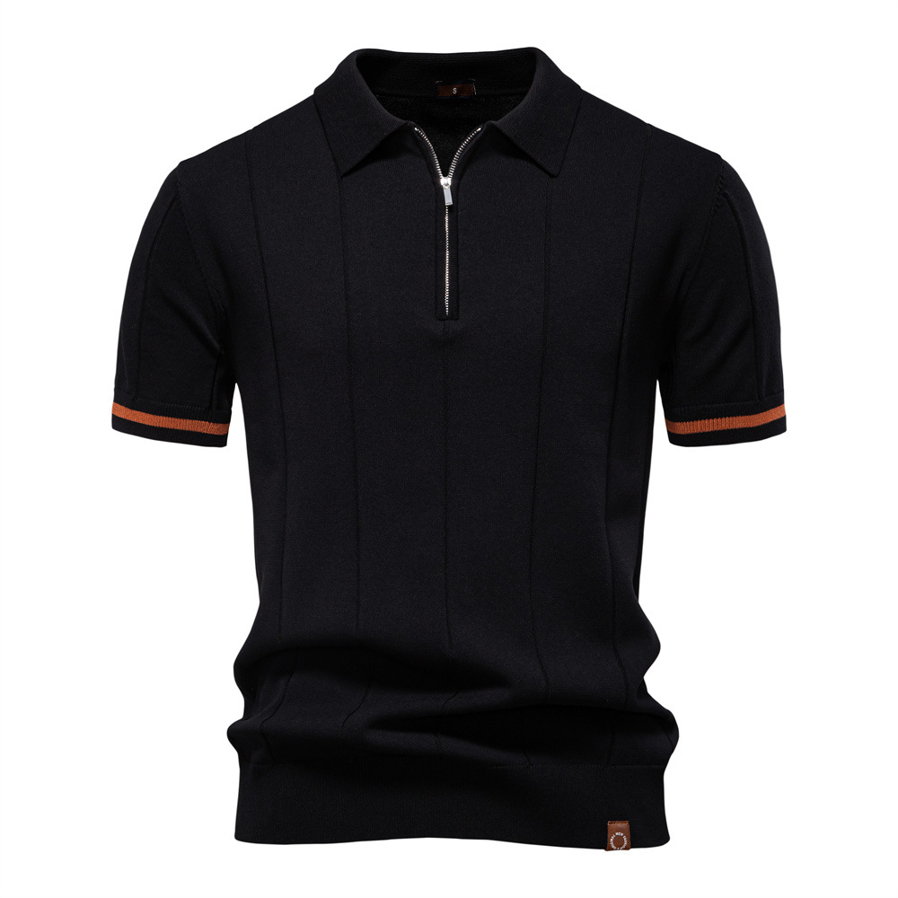 Formal men's textured polo shirt - Image 10