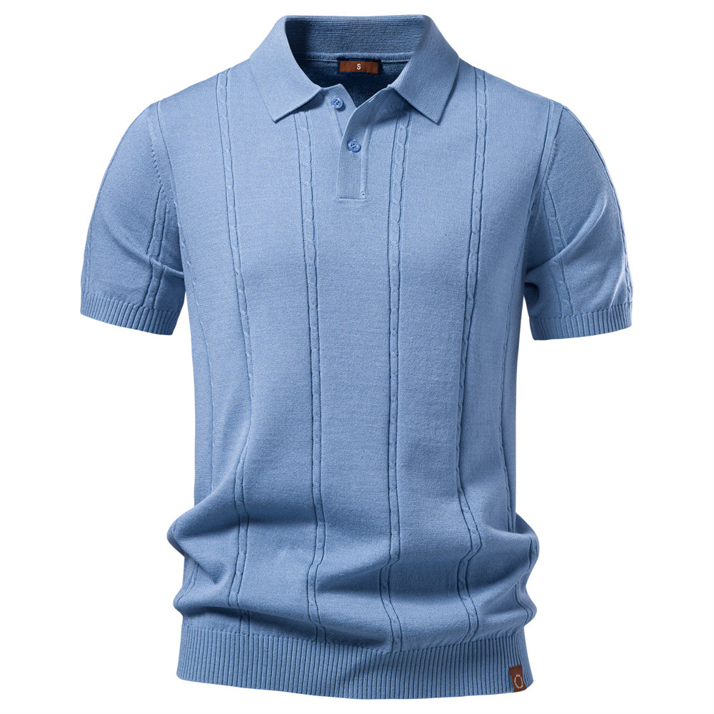 Men's textured knit polo shirt