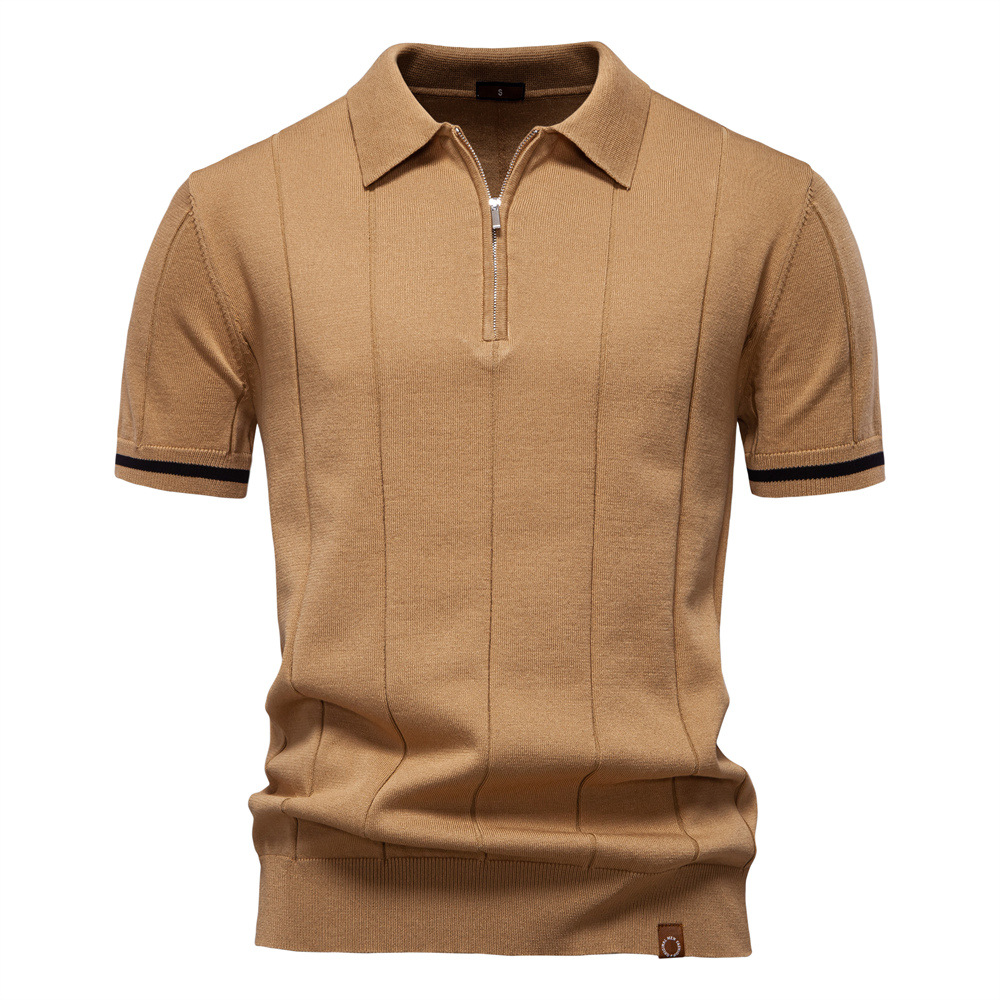 Formal men's textured polo shirt - Image 8