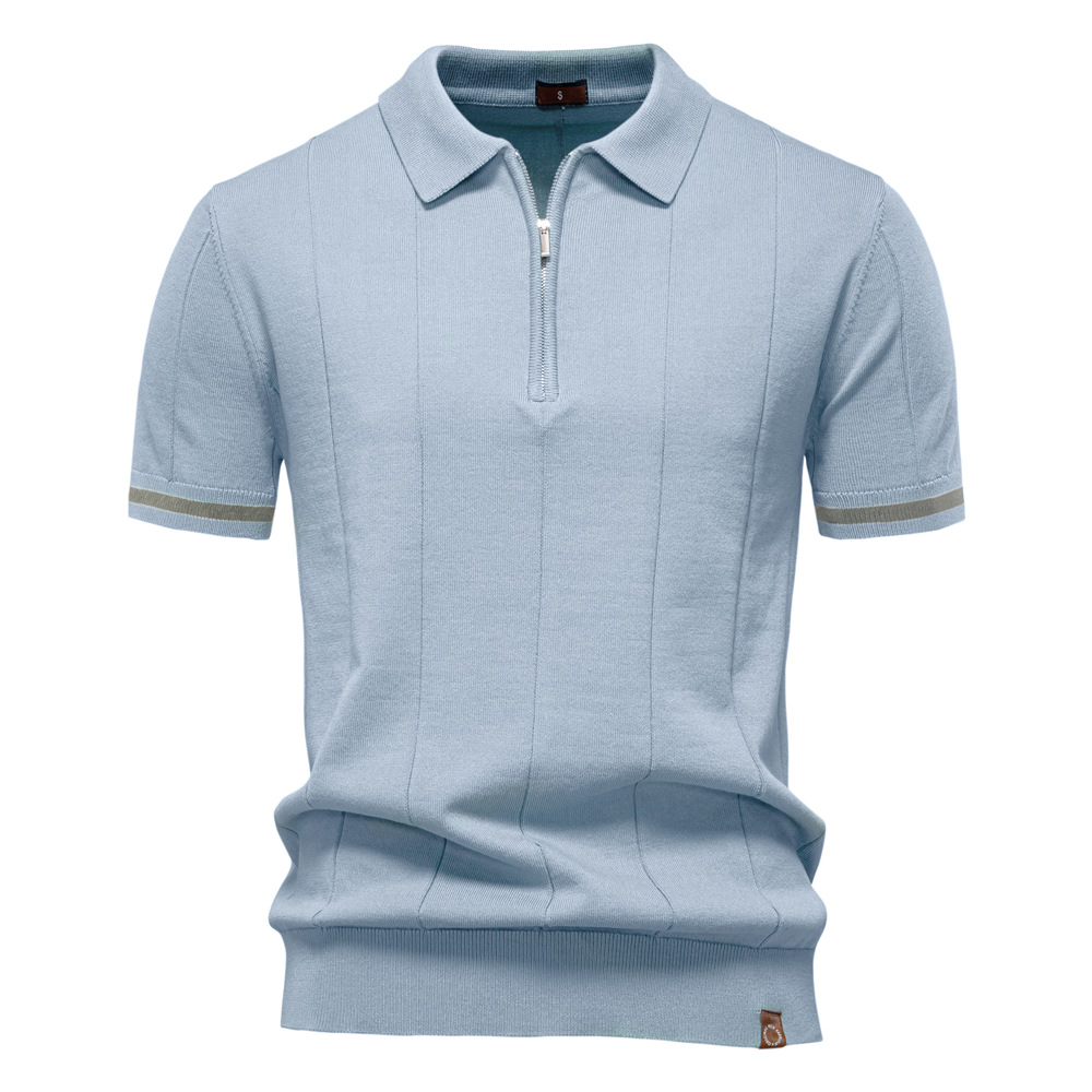 Formal men's textured polo shirt - Image 6