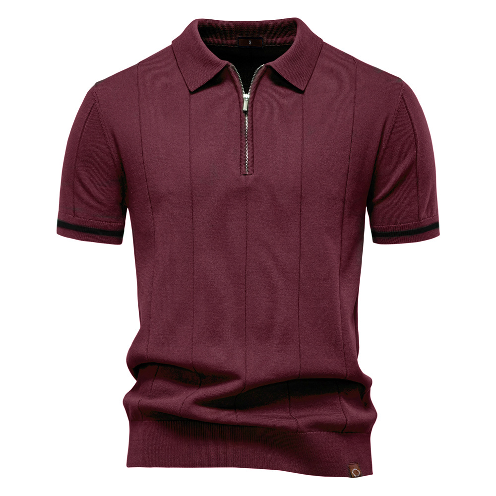 Formal men's textured polo shirt - Image 7