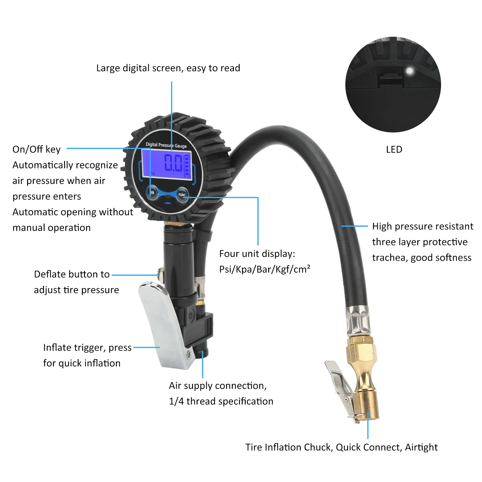 Digital tire inflator with pressure gauge - Image 8