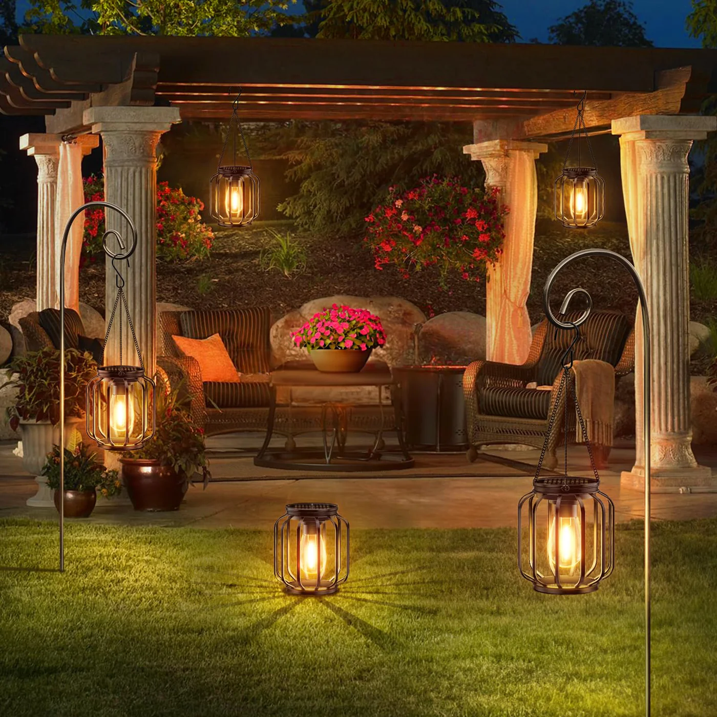 Outdoor solar-powered hanging lantern light - Image 6