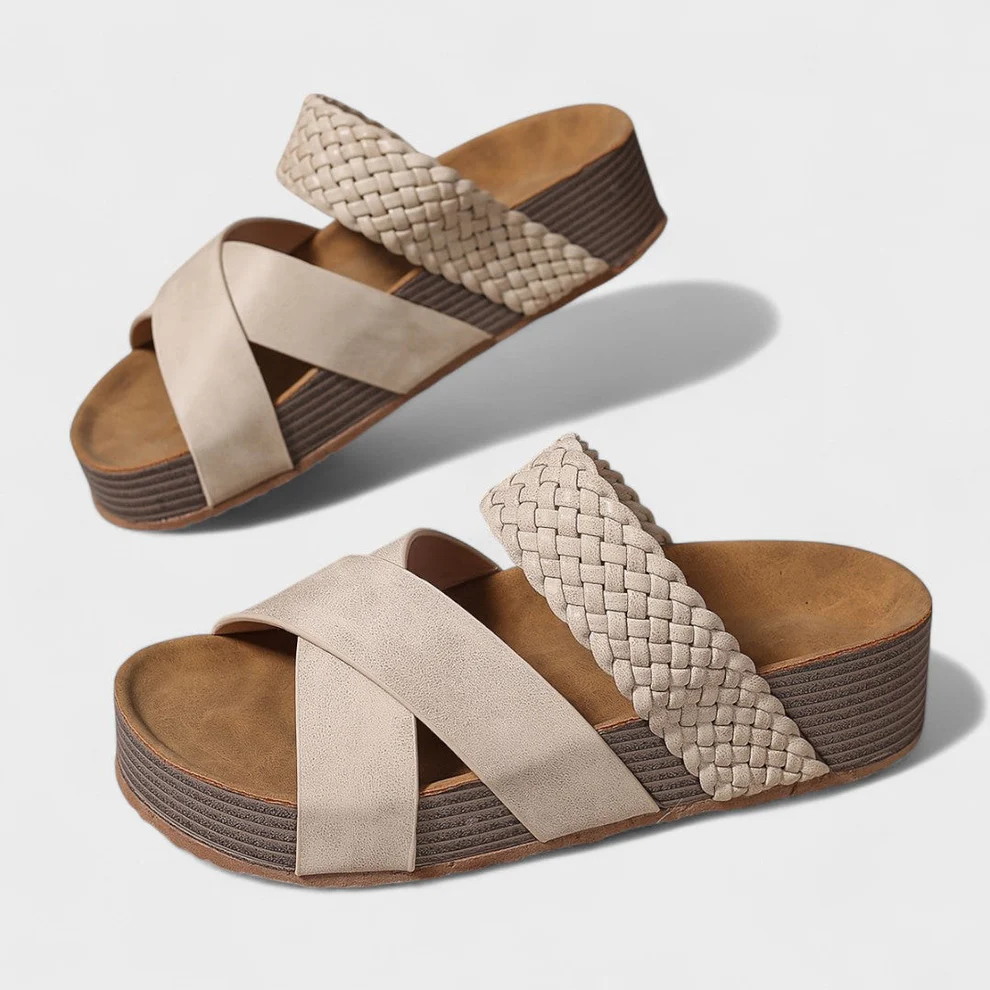 Braided crisscross platform slipper sandals - Image 2