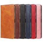 PU leather flip wallet case for iPhone