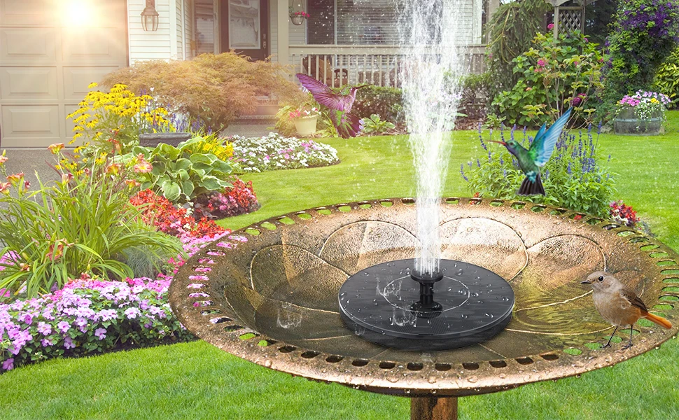 Solar-powered mini floating fountain set - Image 2