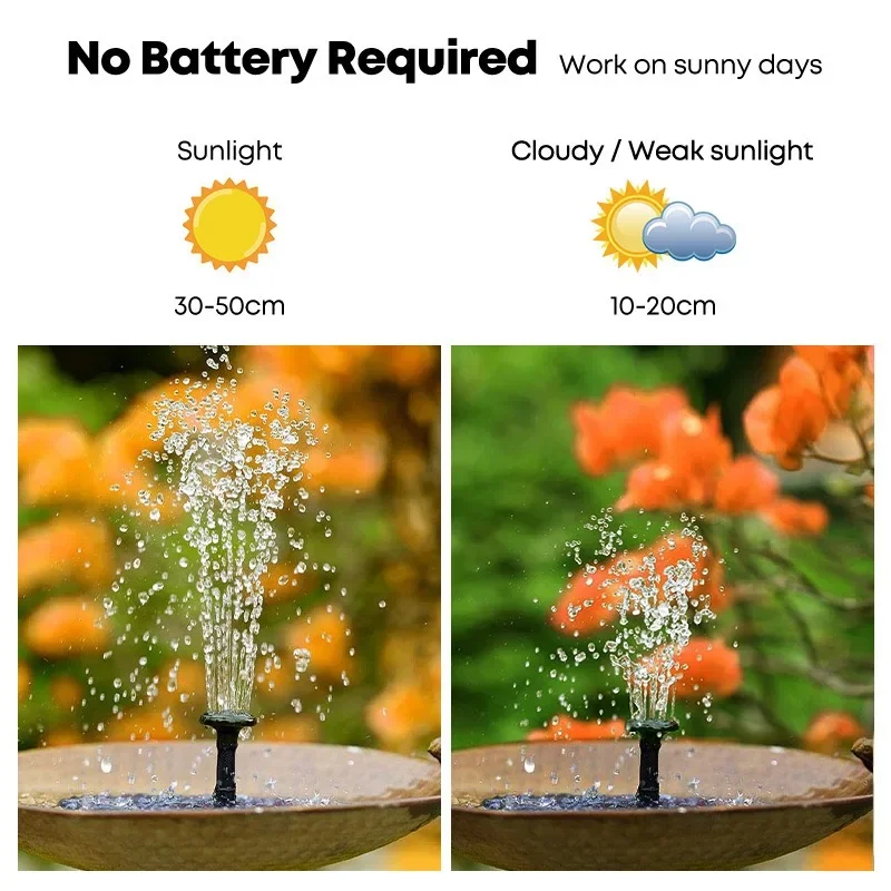 Solar-powered mini floating fountain set - Image 7