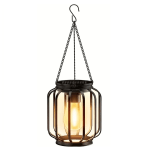 Outdoor solar-powered hanging lantern light
