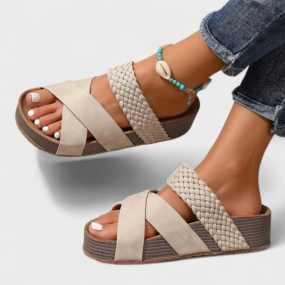 Braided crisscross platform slipper sandals - Image 6