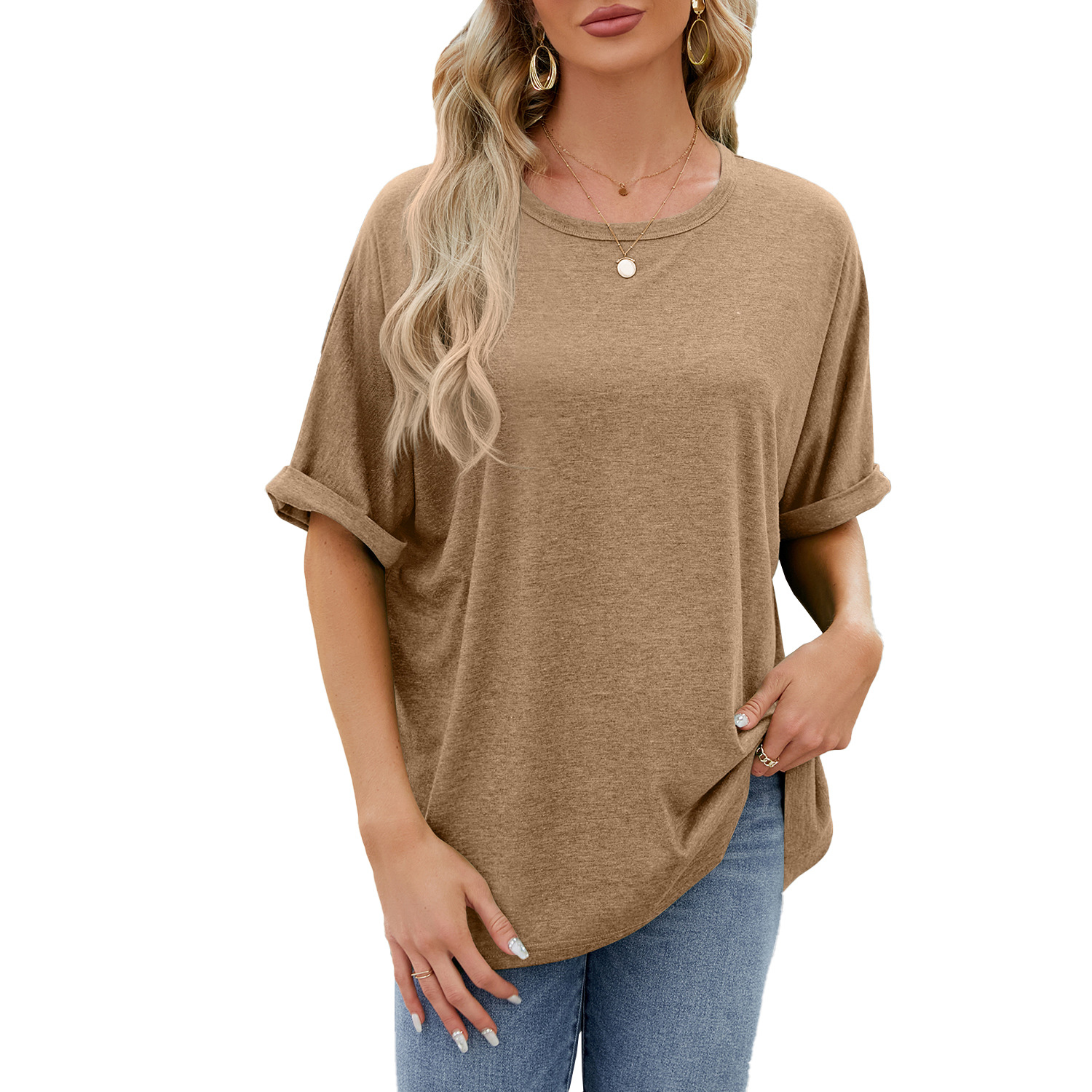Crew neck oversized women's T-shirt