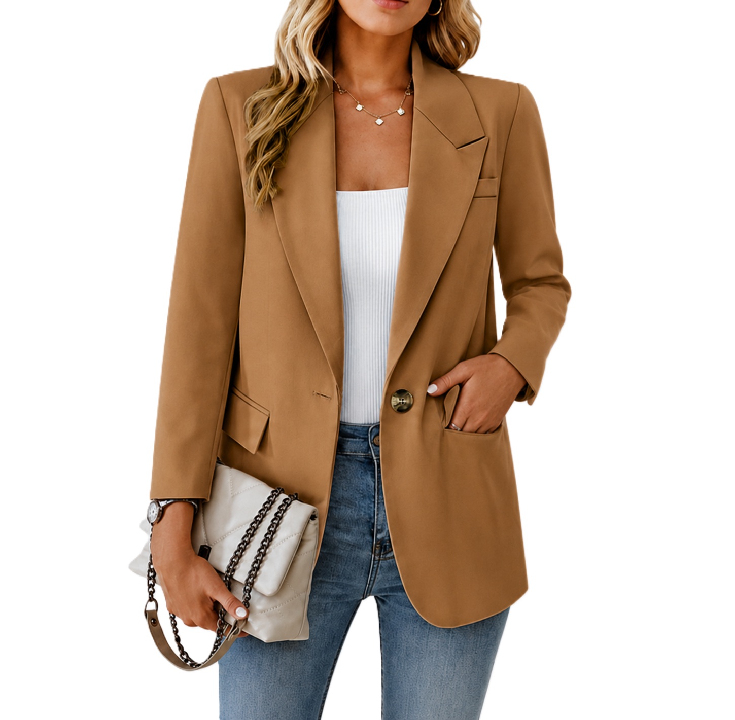 Business casual single-button women's blazer