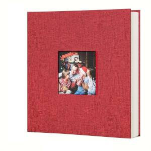 Linen-covered self-adhesive family photo album