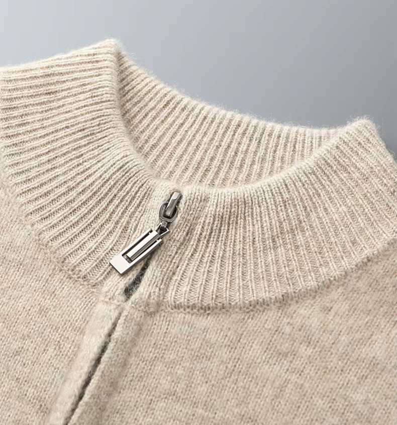 Full-zip wool men's cardigan - Image 9