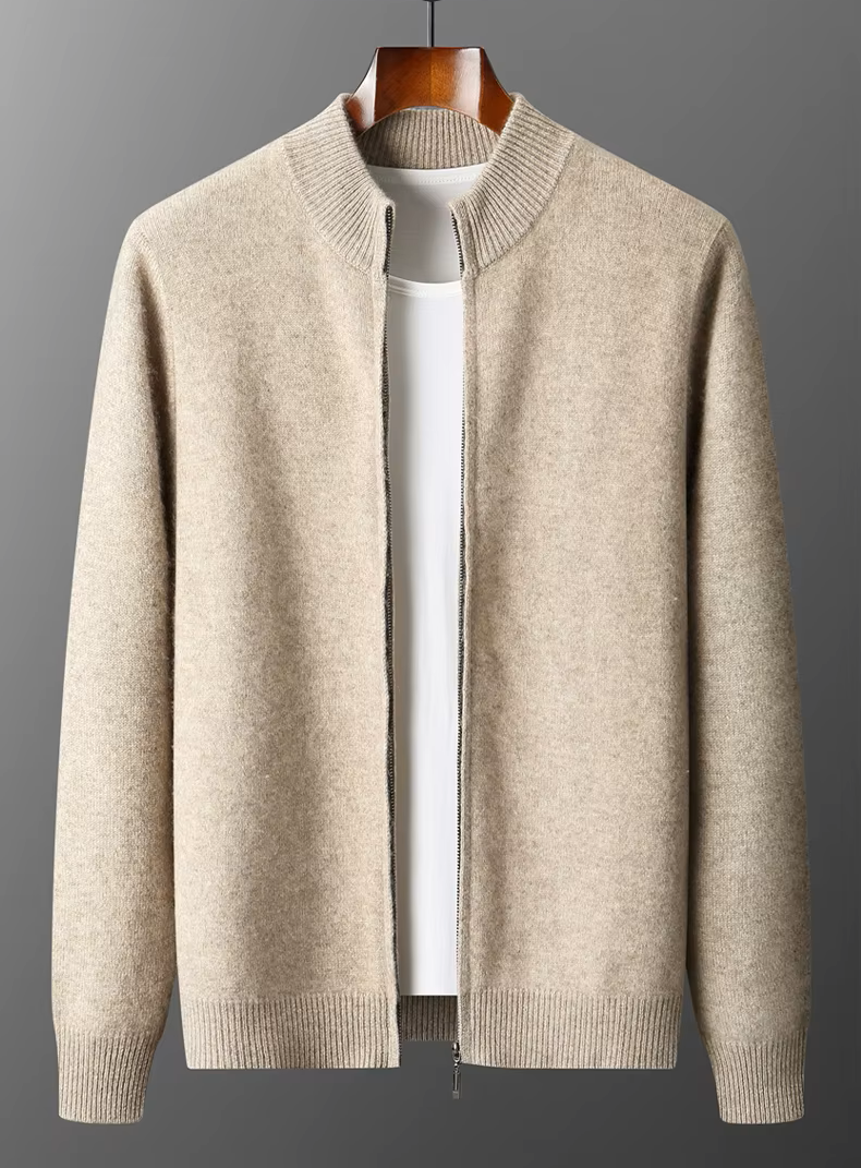 Full-zip wool men's cardigan - Image 7