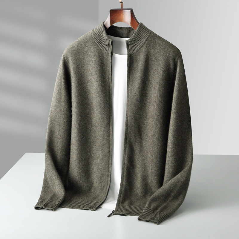 Full-zip wool men's cardigan - Image 6