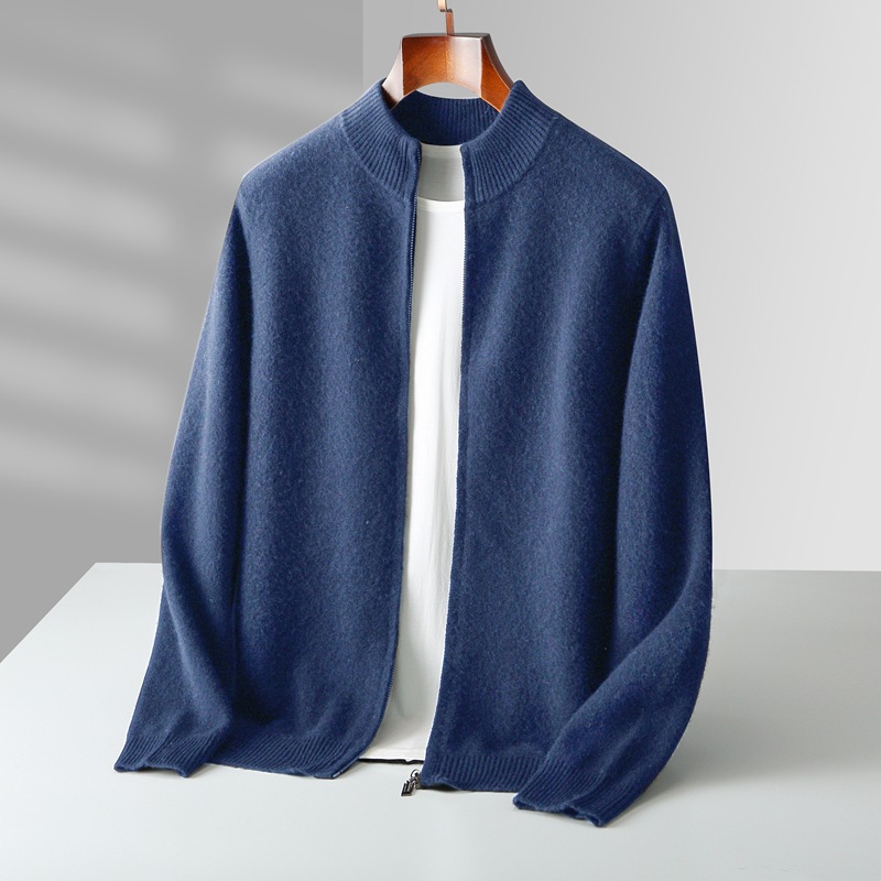 Full-zip wool men's cardigan - Image 4