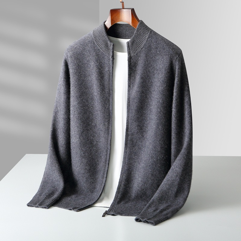Full-zip wool men's cardigan - Image 3