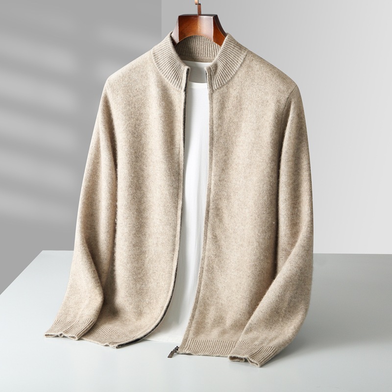 Full-zip wool men's cardigan - Image 2