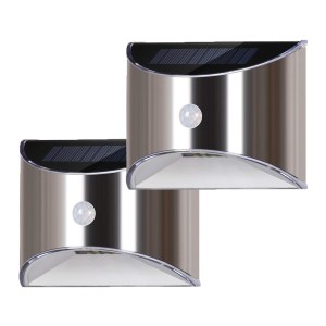 Outdoor motion sensor solar wall light