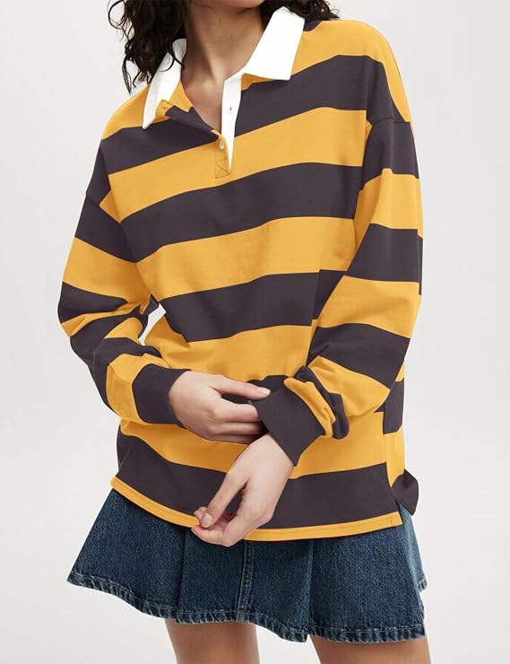 Oversized women's striped rugby shirt - Image 13