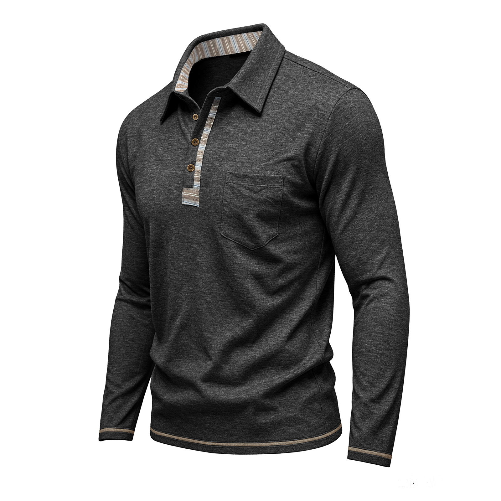 long-sleeve men's polo shirt - Image 10