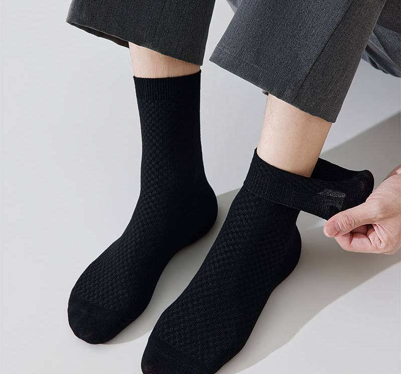 Men's mid-calf textured bamboo socks 10-pack - Image 3