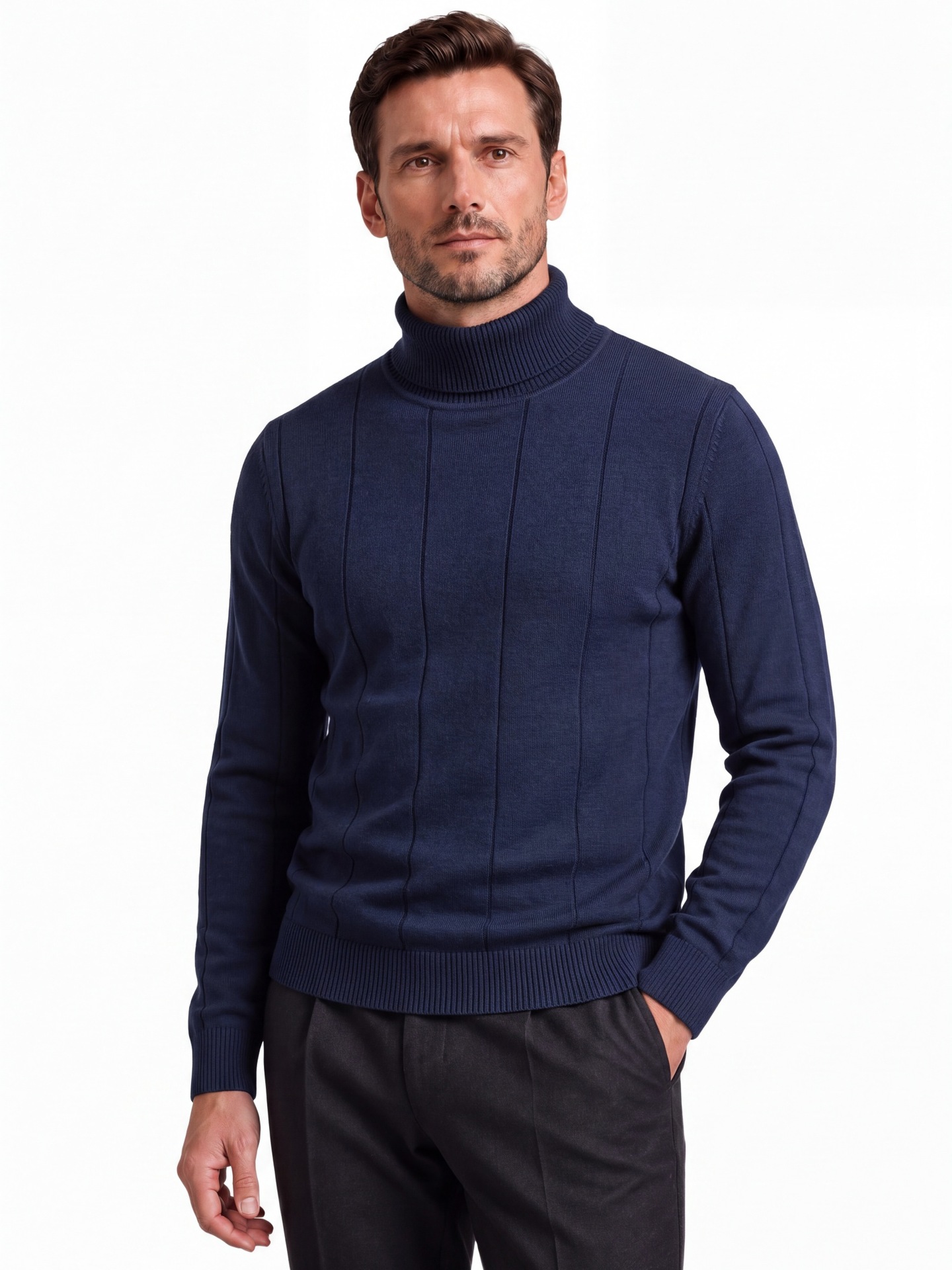 Slim fit men's turtleneck sweater - Image 11