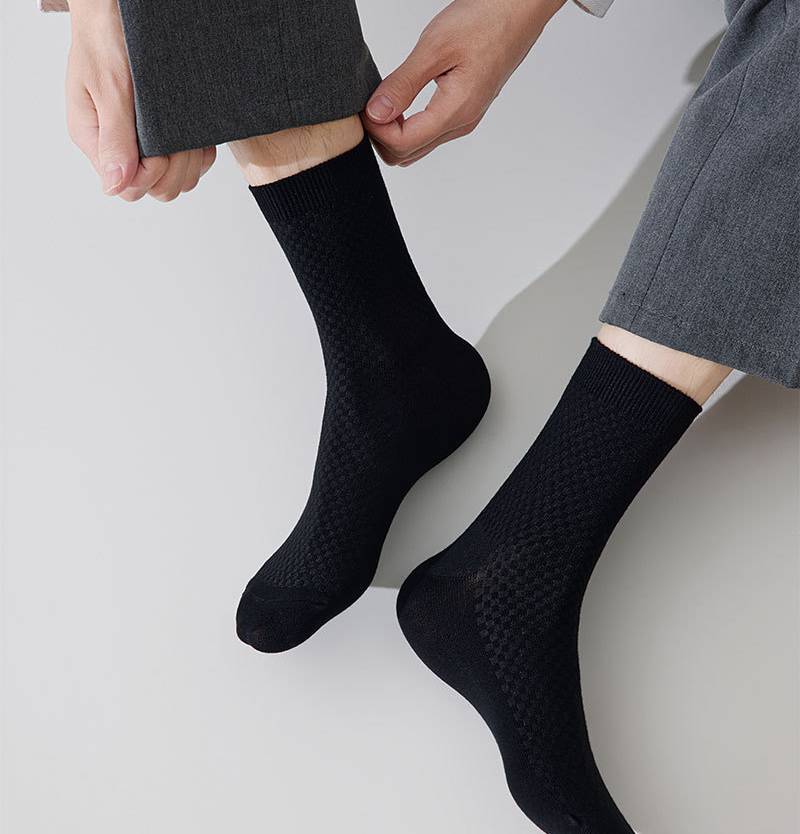 Men's mid-calf textured bamboo socks 10-pack - Image 2