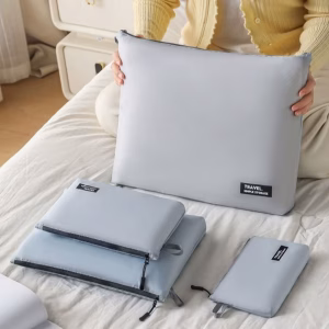 Water-resistant travel organizer pouch 4-piece set