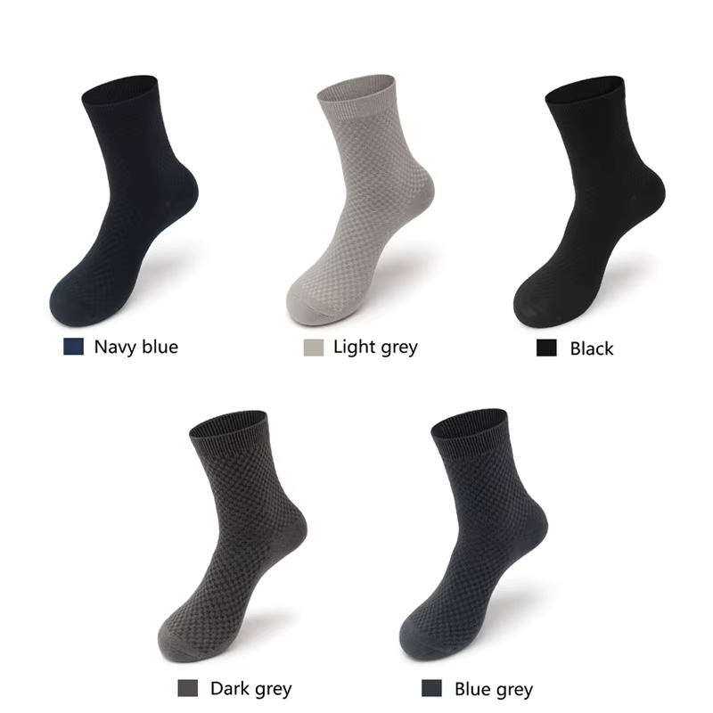 Men's mid-calf textured bamboo socks 10-pack - Image 13
