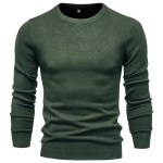 Fine knit crew-neck men's sweater