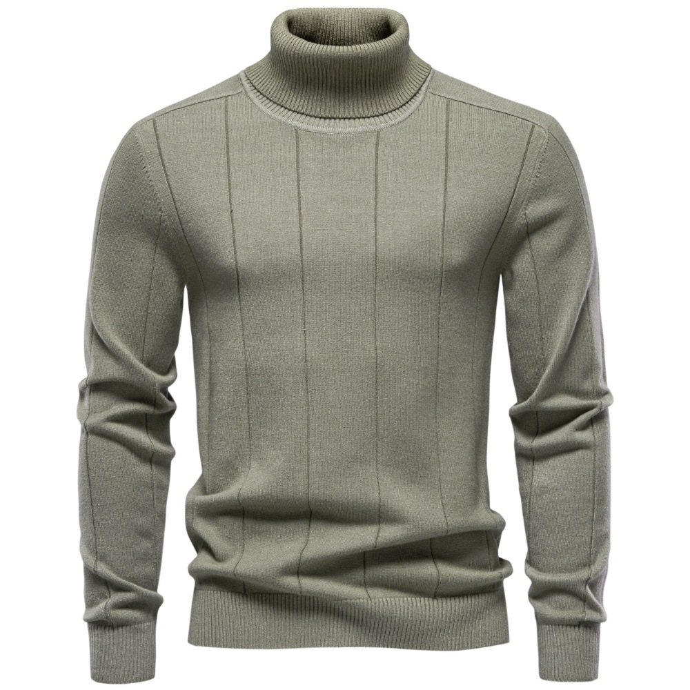 Slim fit men's turtleneck sweater - Image 2