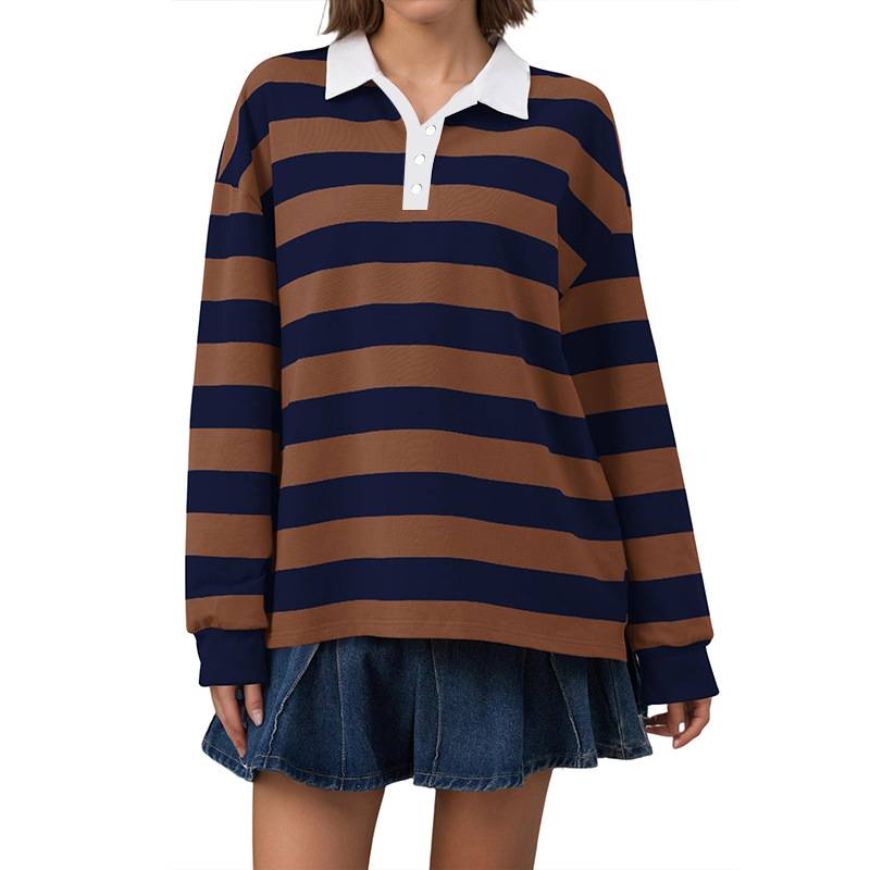 Oversized women's striped rugby shirt - Image 4